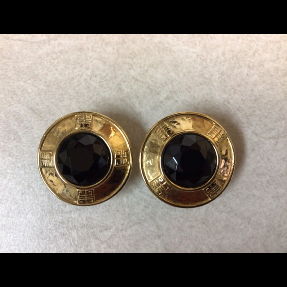 Vintage Givenchy gold tone clip on earrings
